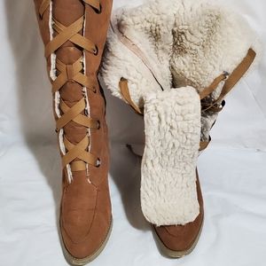 Suede Women's High Heel 4" Boots w/wool insulate